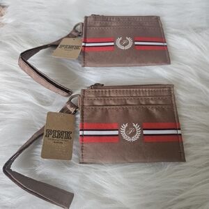BUNDLE & SAVE 2 - NWT VICTORIA'S SECRET PINK CARD HOLDER KEYCHAIN - BROWN